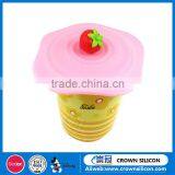 Custom Silicone Coffee Cup Lid, Eco-friendly Cute Shape Silicone Cup Cover thumbnail-3