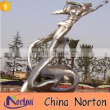 Modern design polished metal woman sculpture for square decor NTS-088L