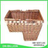 Brown Vintage Wicker Storage Basket for Stair Step thumbnail-2