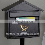 FQ-102 Modern Outdoor Cast Iron Mailbox Metal Steel Mailbox Iron Letterbox With 3 Colors Can Stand on Ground thumbnail-2