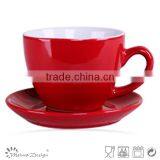 Stoneware Material High Quality Ceramic Cup and Saucer Two Tone Cup and Saucer thumbnail-1