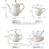 High Quality Bone China Royal Style 15pcs Coffee Set With Gold Rim thumbnail-4