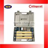 Auto Repair Hammer Set Body Repair Set 7 Pcs Set 3 Hammers & 4 Hand Anvils With Wooden Handle