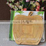 100% Bamboo Made Apple Shape Folding Fruit Basket thumbnail-3