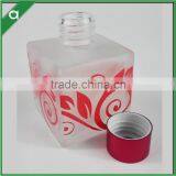 Red Flower Glass Bottle for 100ml Reed Diffuser Oil With Aluminium Crown Cap