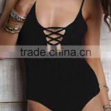 Ladies Fashion Black One-piece Swimwear thumbnail-2