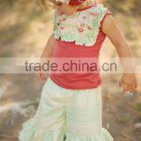 Cheap Wholesale Ruffle Shorts Clothing for Girls Ruffle Pant Set thumbnail-1