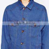 Washed Blue Loose Bulk Wholesale Jacket for Women Casual Wear thumbnail-3