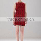 A-Line Neck Red Chiffon Dress Pattern Casual Design Ladies Aristocratic Style Dress SR-D9792 thumbnail-6