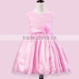 MGOO Stock Stain Baby Girl Dress Kids Flower Dress Children Birthday Party Dress 4 Different Colors China thumbnail-3