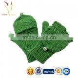 Custom Brown Fingerless Cashmere Mittens Gloves thumbnail-2