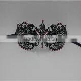 Glossy Metal Mask Diamante Rhinestones Italy Costume Masquerade Halloween thumbnail-1