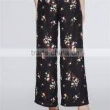 Chic Ropa Mujer Floral Wide Legs Shape Print Black Dressy Pants Outfits thumbnail-5