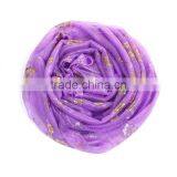 Imitation Silk Scarves & Wraps Rectangle Golden Purple Flower Scarf 2017 thumbnail-3