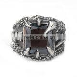 Titanium Steel Unadjustable Rings Antique Silver Red Claw Talon thumbnail-2