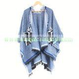 Latest Design Ladies Scarf/shawl Pashmina Natural Rex Rabbit Fur Poncho With Big Fox Collar Trim thumbnail-6