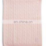 Wholesale Many Lovely Colors Cable-Knit Cashmere Soft Baby Blanket thumbnail-3