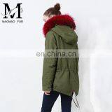 2016 Top Selling Fashion European Outwear Warm Raccoon Fur Collar Hood Winter Jacket Parka thumbnail-4