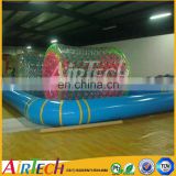 Inflatable water pool for roller ball