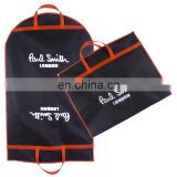 customized 40" breathable men's suit garment bag foldable suit cover free sample print your brand name on bags