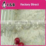 Crystal Pearl 2016 New Design Rhinestone Trimmings With Back Glue