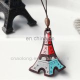 eiffel logo custom shapes pvc and microfiber cloth material mobile phone screen cleaner strap