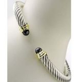 Fashion Sterling Silver DY Inspired 5mm Black Onyx Color Classics Bracelet