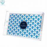To Win-Modern Acrylic Tray With Insert Clear Lucite Serving Tray With Handle thumbnail-1