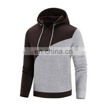 Wholesale Custom Men's Hooded Sweater Casual and Comfortable Loose Long Sleeve Splicing Personality Movement Sweater thumbnail-5