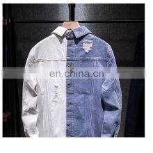 Ustomized Plus Size Men's Jackets Korean Style Slim Casual Color Matching Male Hip-hop Denim Jacket thumbnail-4