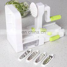 Manual Chopper Kitchen Plastic Hand Tabletop Cutter Fruit Peeler Multipurpose Spiral Vegetable Slicer thumbnail-3