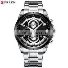 CURREN 8360 Latest Simple Men Watch Stainless Steel Chronograph Calendar Quartz Luminous Man Watch Sales Online thumbnail-4