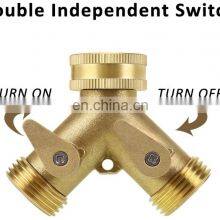 Factory Direct Supply Garden Hose Splitter 2 Way Brass Garden Hose Quick Connector Used for Garden Watering thumbnail-4