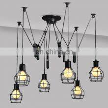 Retro Loft Industrial Iron Hanging Lights E27 110V 220V LED Black Pendant Lamps for Kitchen Living Room Bedroom Aisle Restaurant thumbnail-3