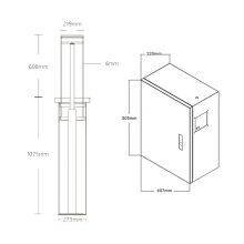 UPARK Road Block Safety Telescopic Automatic Barrier Stainless Steel With LED Light Control System Post Bollards thumbnail-5