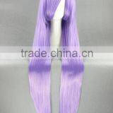 High Quality 100cm Long Straight Gin Tama-Sarutobi Ayame Light Purple Synthetic Anime Wig Cosplay Hair Wig Party Wig thumbnail-3