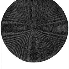 Round Braided Placemats 15 Inch in Black Color for Natural Woven Heat Resistant Place Mats Set of 6 thumbnail-2
