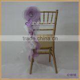 C147G Silver Gray Wedding Cheap Chair Covers Chair Sashes thumbnail-6