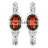 Red Oval Garnet Ring Earring Set thumbnail-4