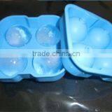 FDA&SGS 4pcs Silicone Ice Ball Mold Maker, Silicone Whiskey Ice Ball Mold Cheap Silicone Ice Ball Tray thumbnail-3