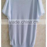 Simple Chiffon T-shirt Short Sleeve Knitting Wear With Chiffon Stitching thumbnail-2
