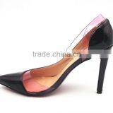 New Fashion Pointed Toe Sides Empty High Heel Shoes With Plastic thumbnail-3