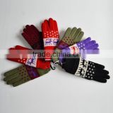 purposed to gloves wool or acrylic yarn conductive fiber knitted gloves