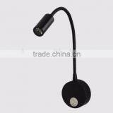 3W LED Wall Mount Light for Hotel Bedside Reading Lamp With Flexible Gooseneck On/off Switch Quality Choice thumbnail-1