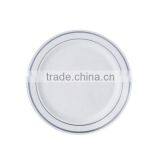 6'' Round Disposable Plastic Plate With Gold and Silver Rim thumbnail-1