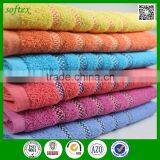 China Manufacturer 100 Cotton Multi Best Color Bath Towels With Stripe Dobby Border thumbnail-1