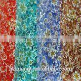 Nylon Organza Two Tone Metallic Printed Fabric for Dress and Clothing