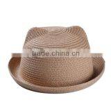 Japanese Style Handmade Straw Hat, Fresh Colorful Cute Cat Hat for Girl thumbnail-5