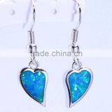 Pink Opal Wholesale 925 Sterling Silver Heart Dangle Earrings thumbnail-1