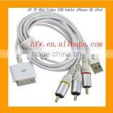 Hot!!!!!!!! AV TV RCA Video USB Cable for IPhone 3G IPad